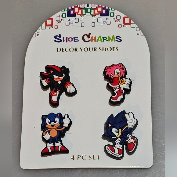 Sonic Crocs Charms Set Of 4 NWT - Picture 2 of 2